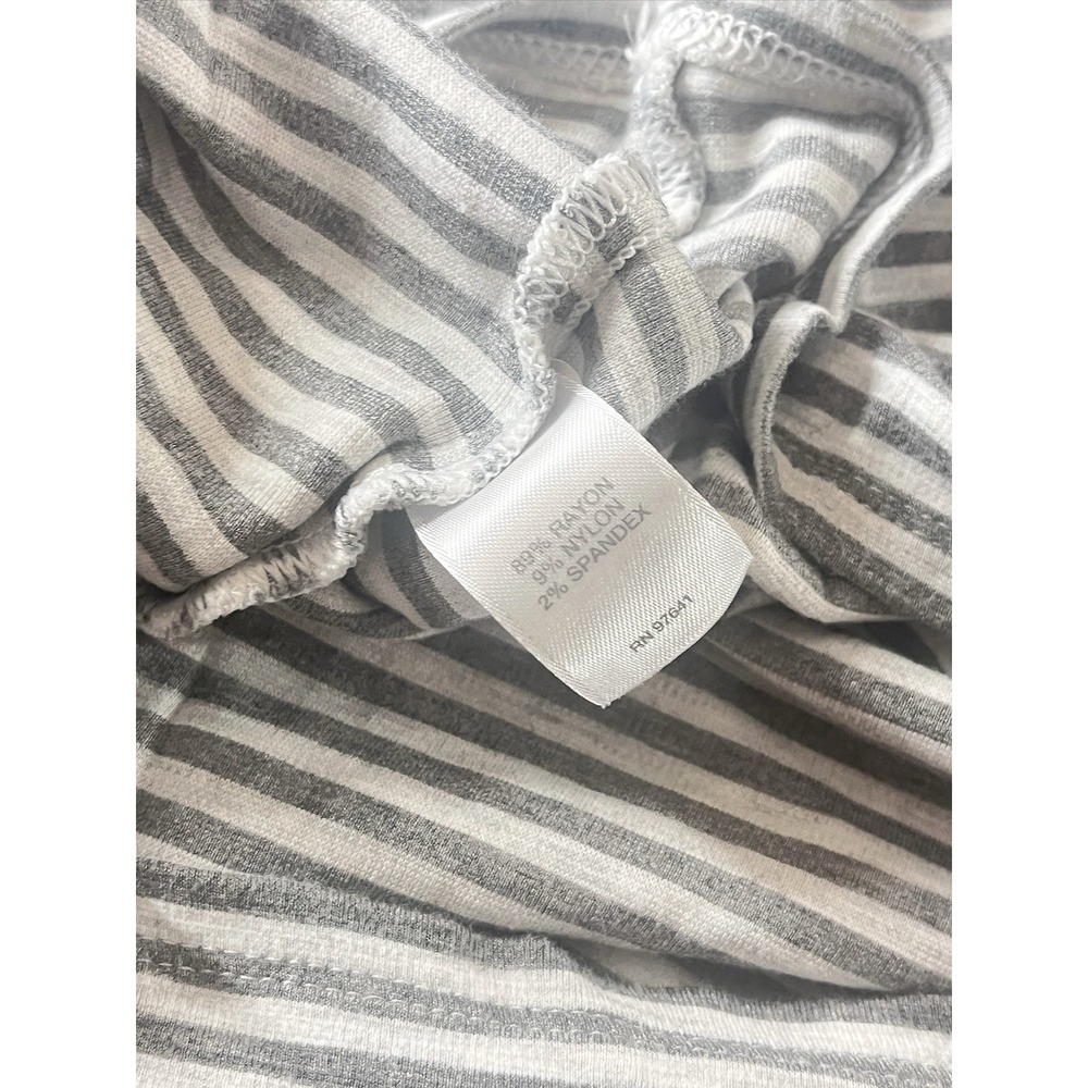 J Jill Dress Womens M Gray White Striped Knee Length Long Sleeve Pockets Tunic - Picture 4 of 5